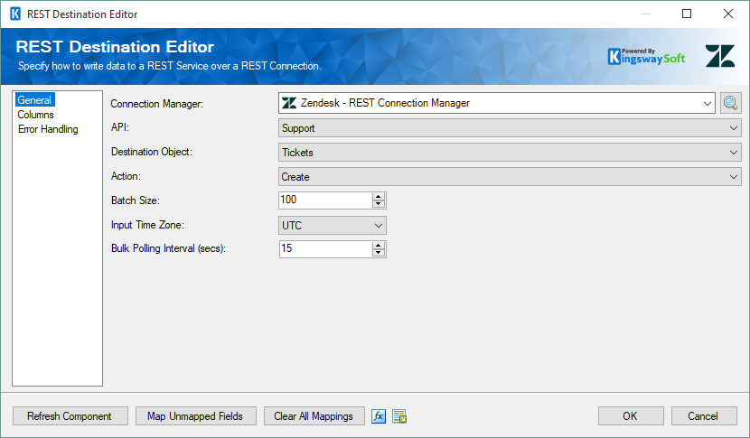 SSIS Zendesk REST Destination